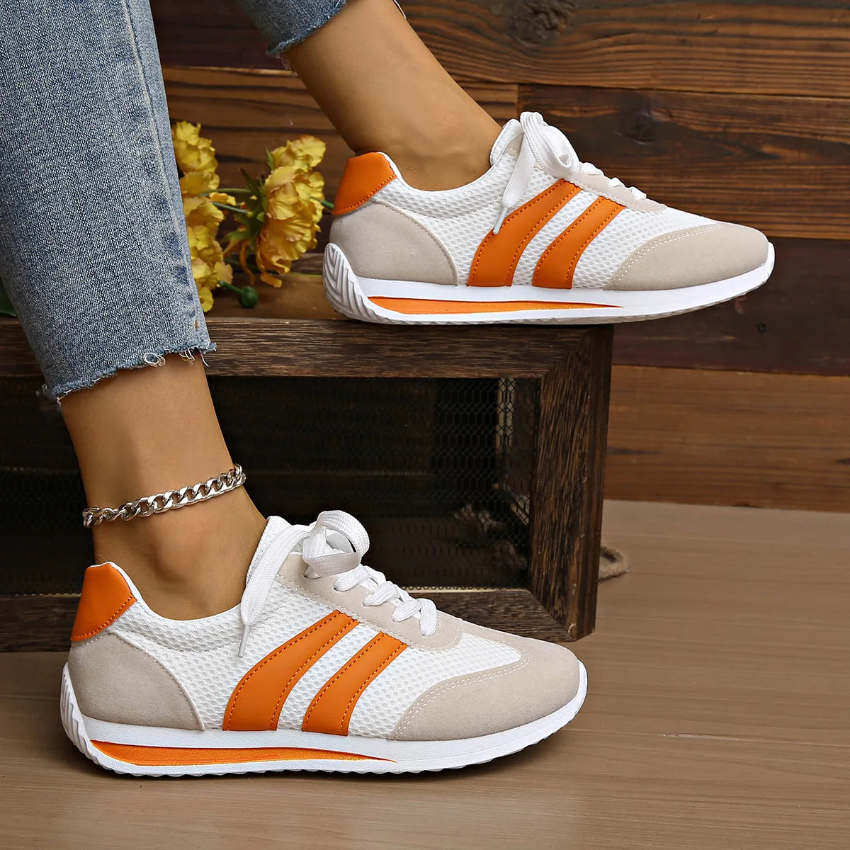 Women's Mesh Casual Walking Shoes – Breathable Non-Slip Fashion Sneakers