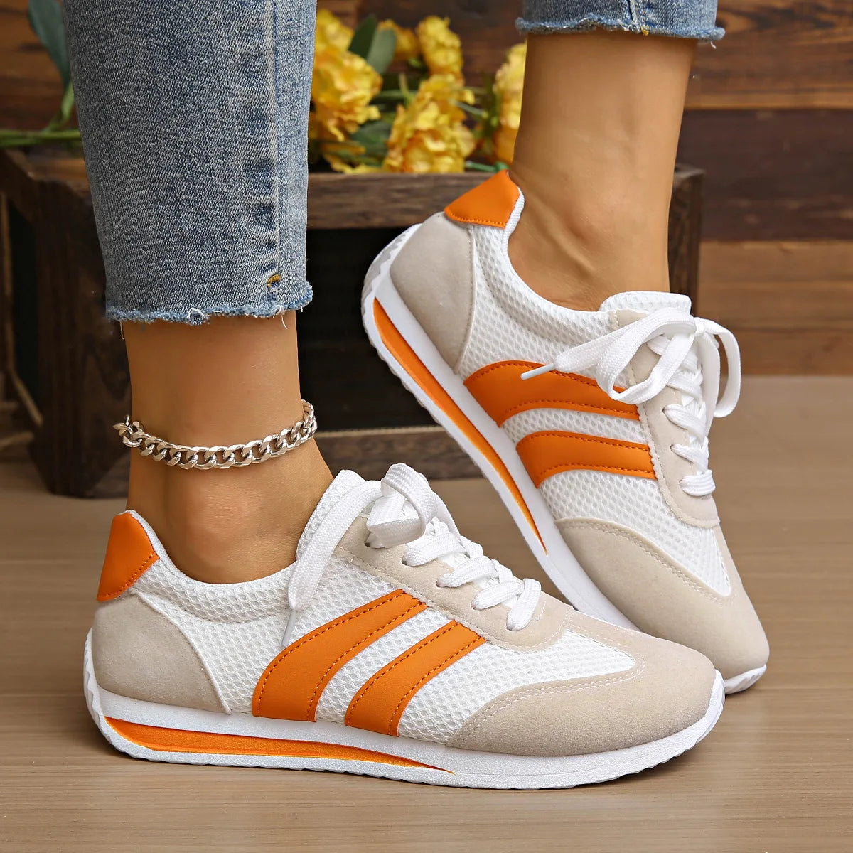 Women's Mesh Casual Walking Shoes – Breathable Non-Slip Fashion Sneakers