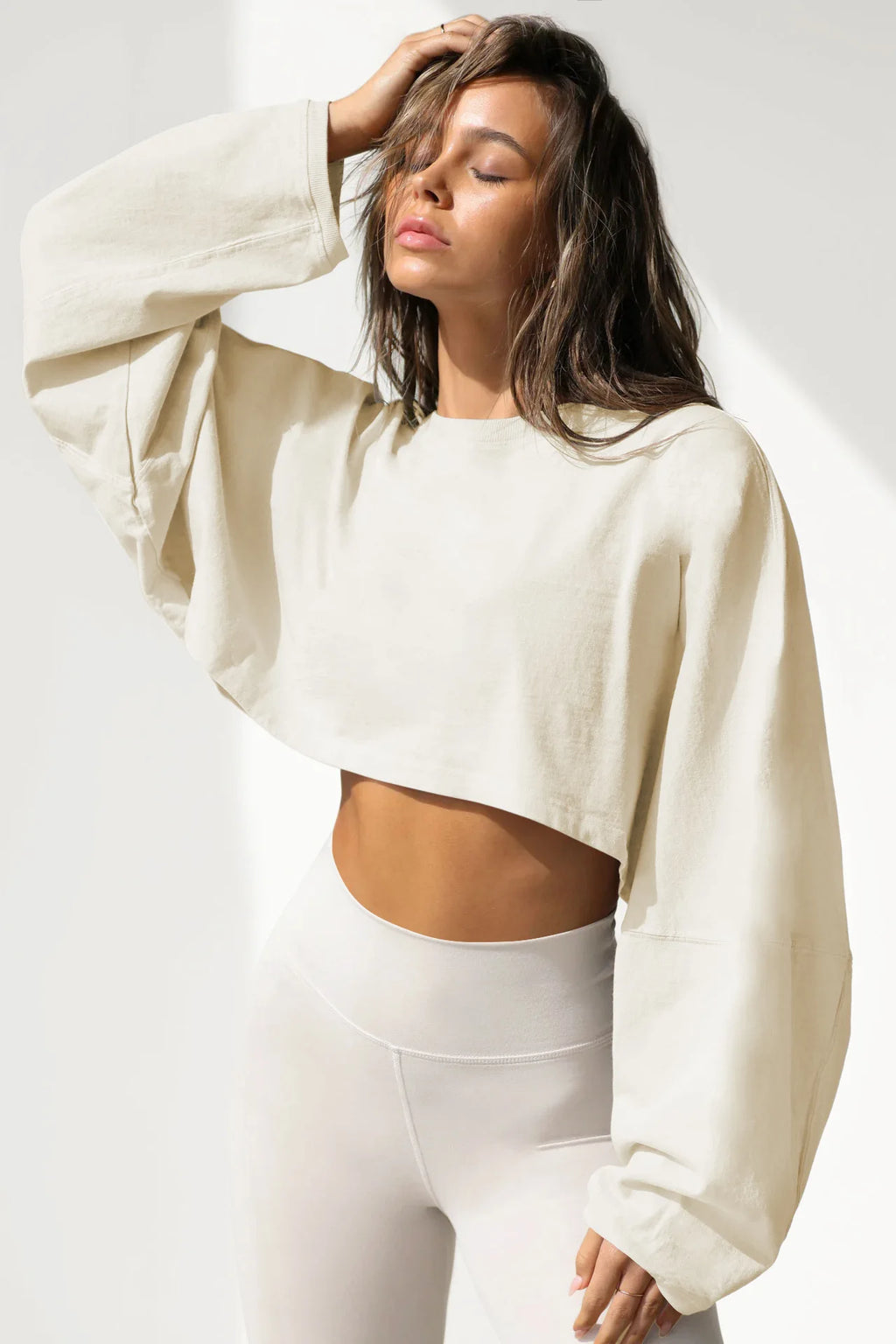 2026 Cute Women's Navel Crewneck Short Sports Base Knitted Long Sleeve Sweater