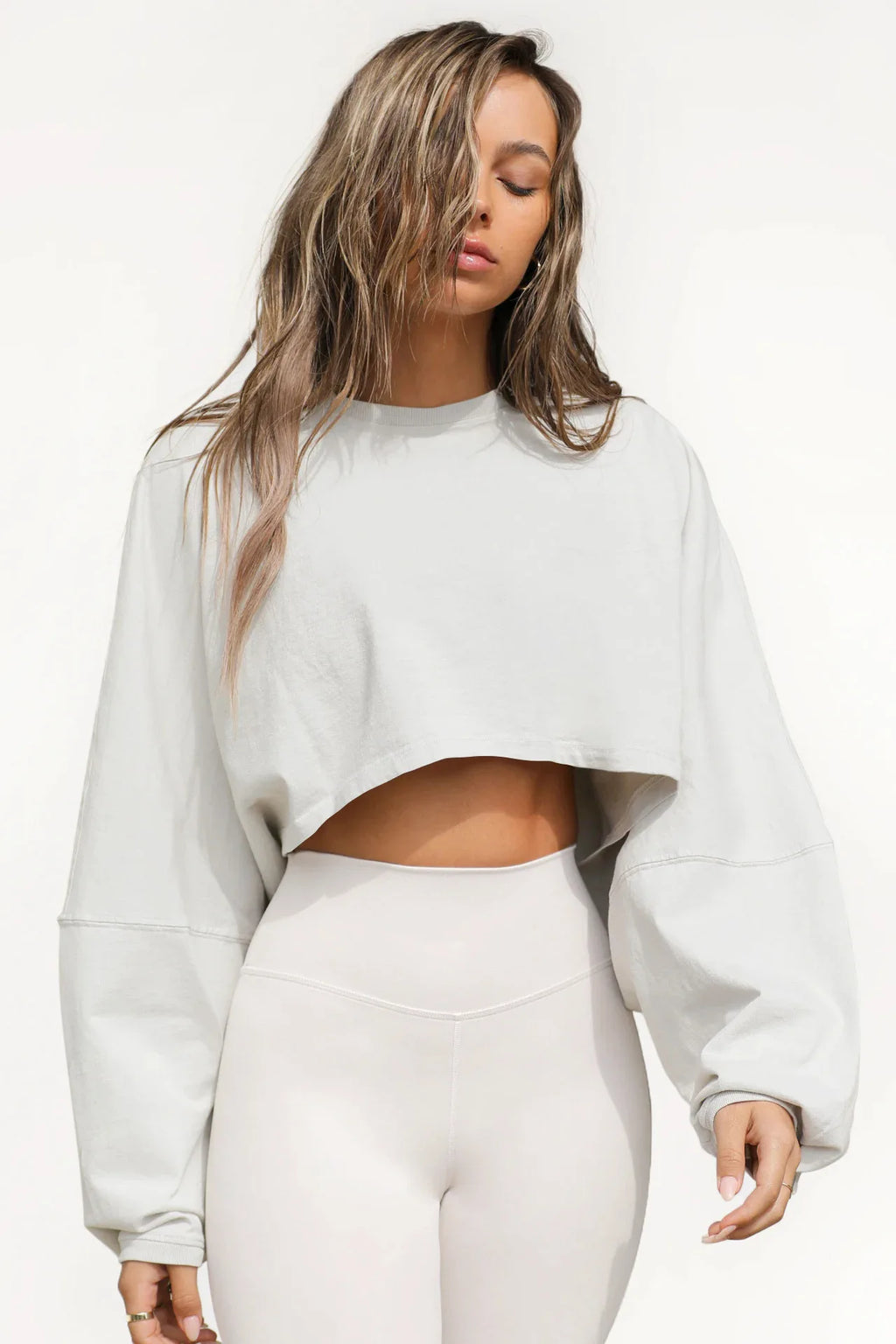 2026 Cute Women's Navel Crewneck Short Sports Base Knitted Long Sleeve Sweater