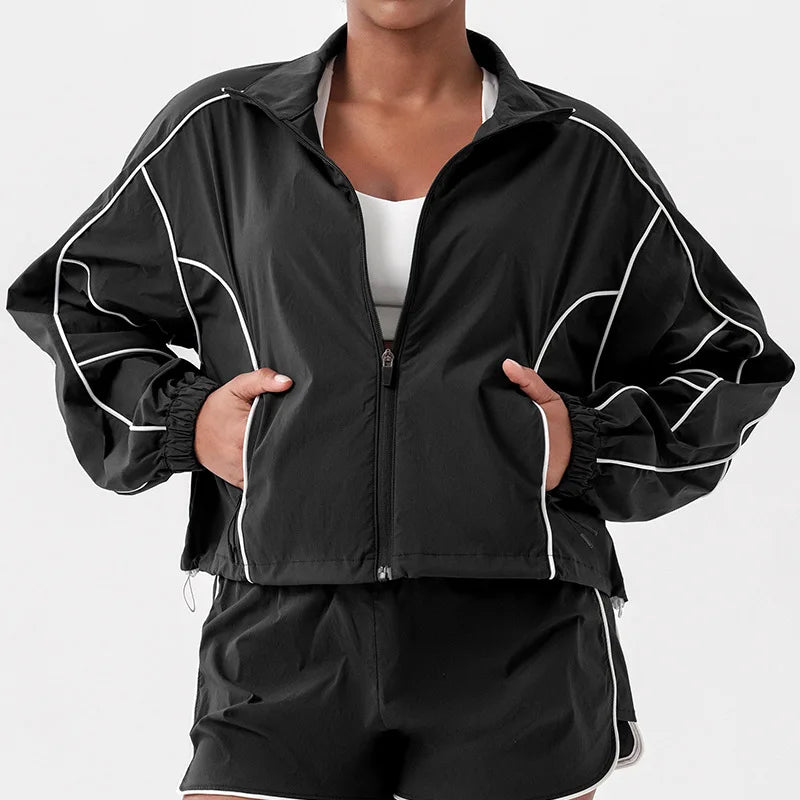 Women's 3-Piece Activewear Set – Zip Jacket, Sports Bra & Shorts | Quick Dry