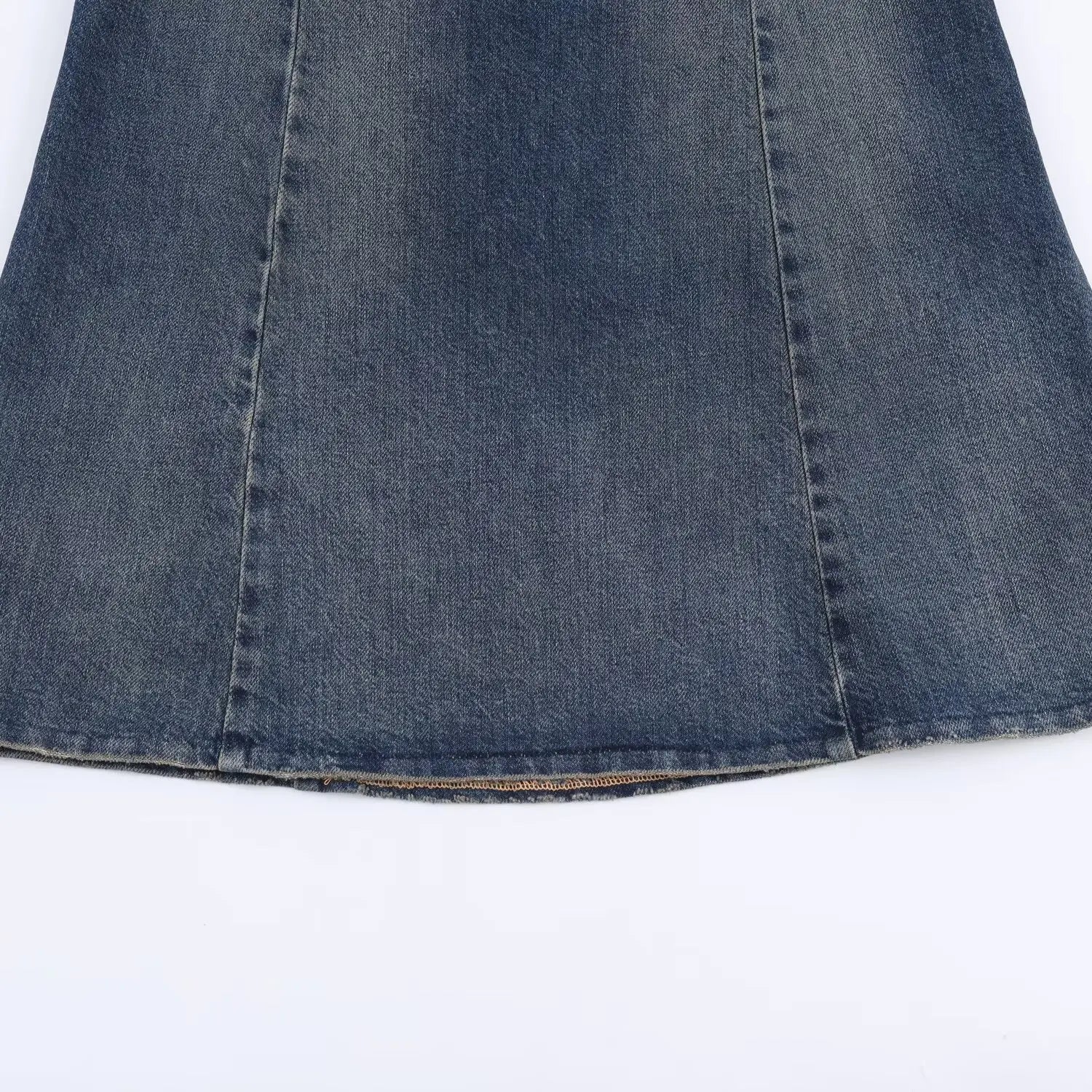 Women's Camisole Denim Midi Dress with Stitched and Layered  Details