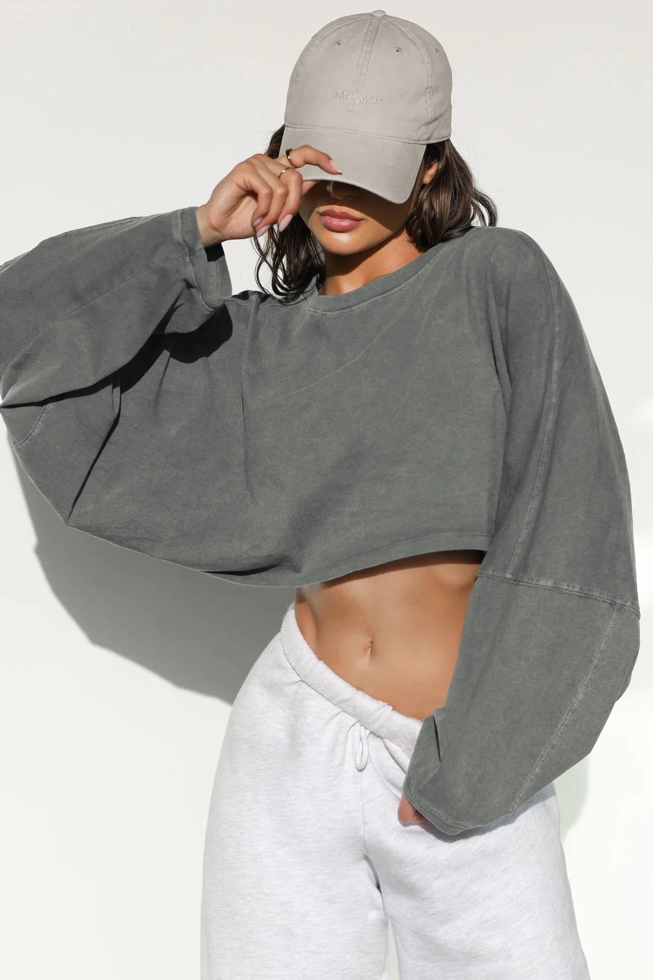 2026 Cute Women's Navel Crewneck Short Sports Base Knitted Long Sleeve Sweater