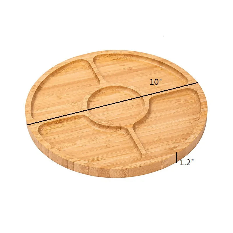 Bamboo Cheese Cutting Charcuterie Board Tray Set with Cutlery
