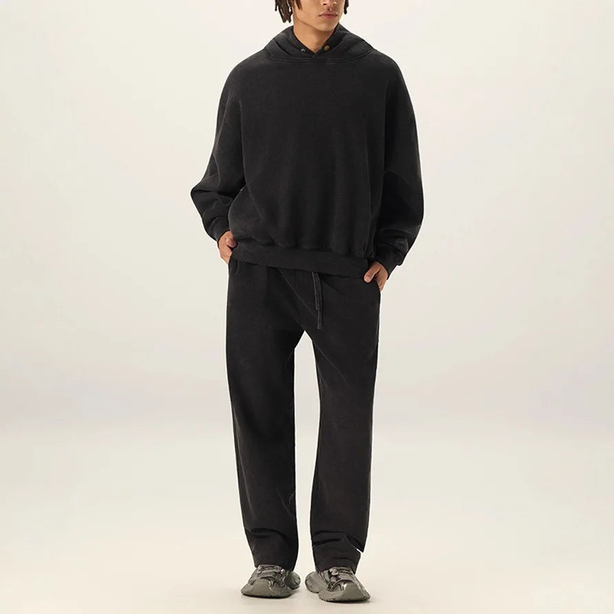 Unisex Washed Hoodie & Jogger Set – Heavyweight Fleece Oversized Sweat Suit