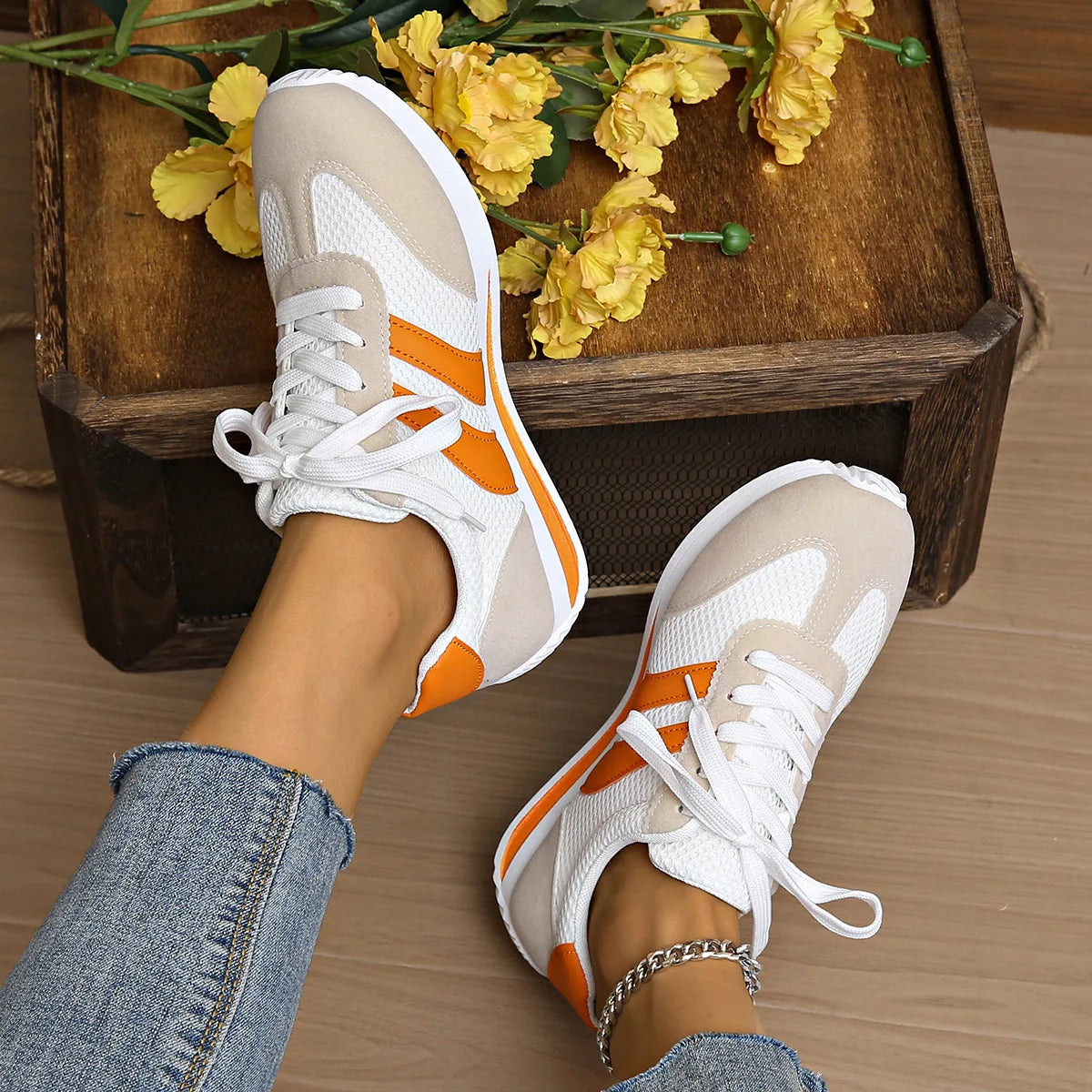 Women's Mesh Casual Walking Shoes – Breathable Non-Slip Fashion Sneakers
