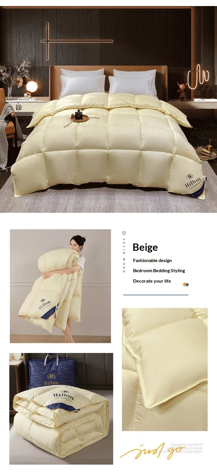 Water-Washed Cotton Quilt – Silk Cotton Fill | All-Season Hotel-Quality Comforter