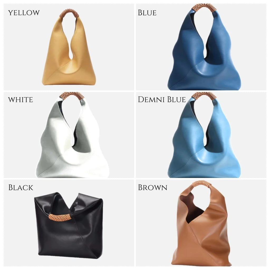 Cowhide Leather Bucket Tote Bag – Women's Everyday Shoulder Bag