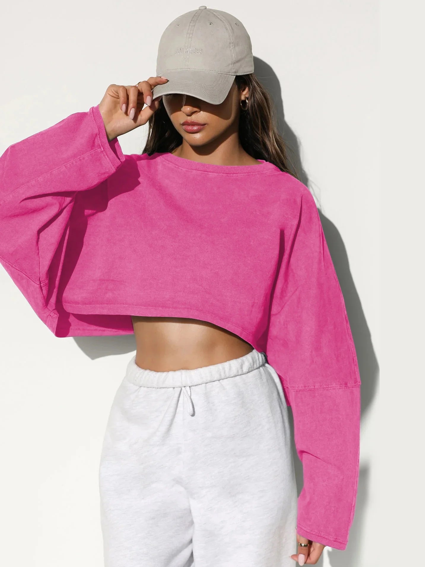 2026 Cute Women's Navel Crewneck Short Sports Base Knitted Long Sleeve Sweater