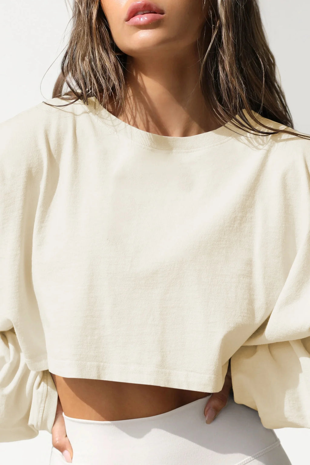 2026 Cute Women's Navel Crewneck Short Sports Base Knitted Long Sleeve Sweater