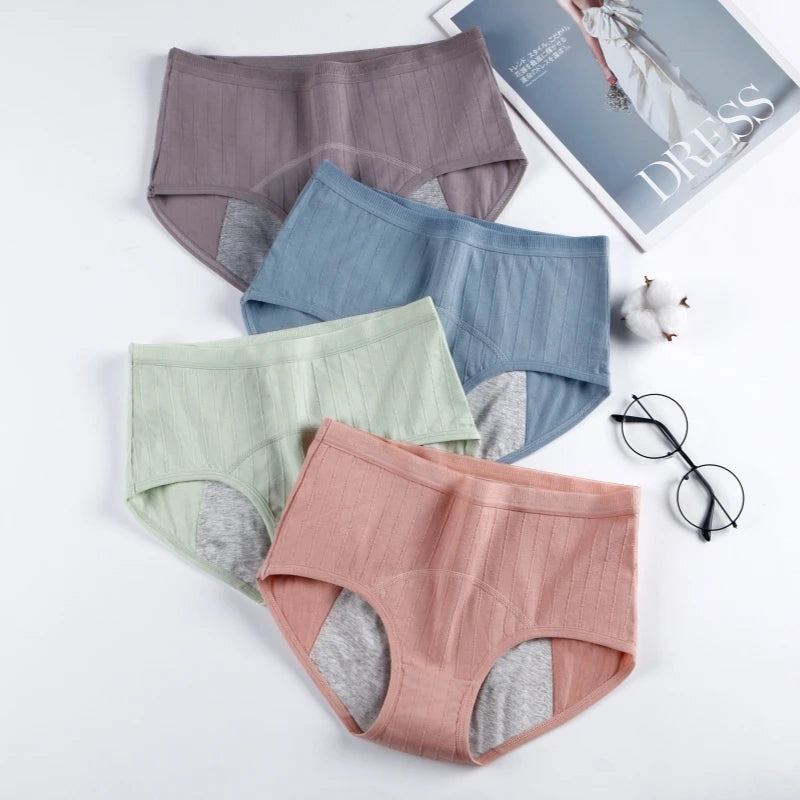 High Elasticity Women Postpartum Menstrual Briefs Washable Reusable Cotton Underwear