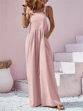 Oversized Wide Leg Sleeveless Overalll Jumpsuit