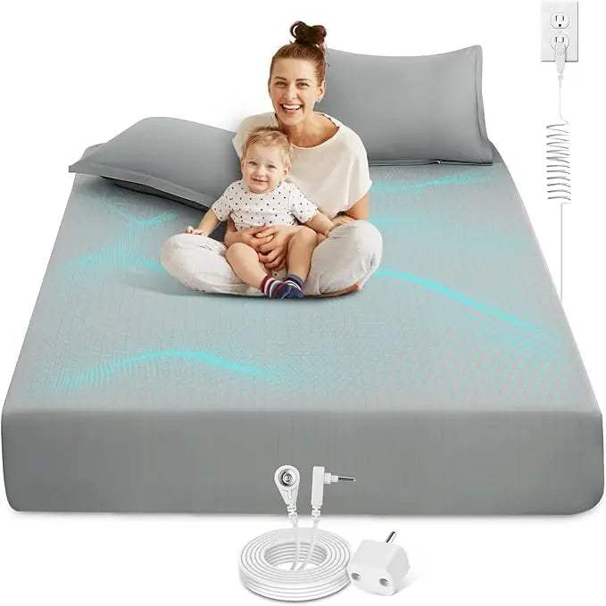 Earthing Grounding Fitted Sheet – 5% Silver Fiber & Cotton, 400TC Queen