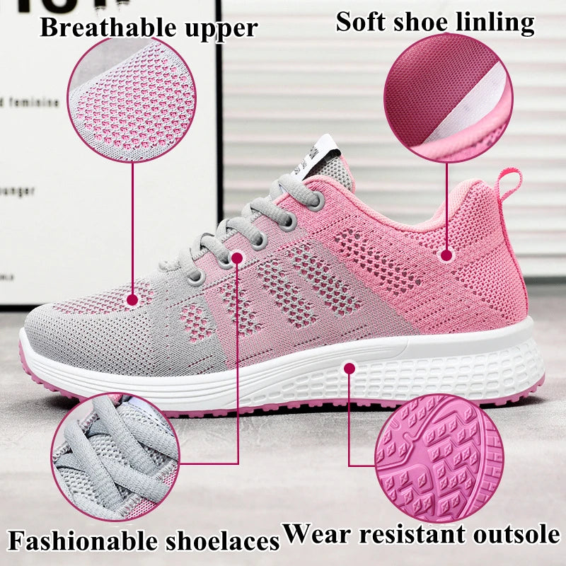 Women's Air Cushion Sport Sneakers – Lightweight Breathable Walking & Tennis Shoes