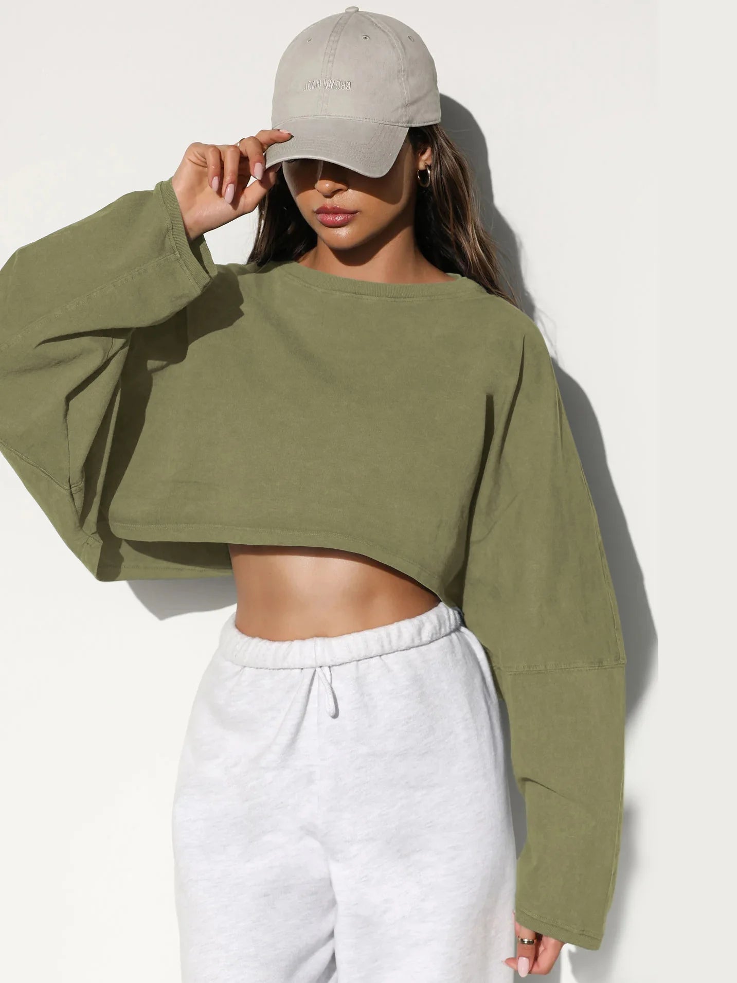 2026 Cute Women's Navel Crewneck Short Sports Base Knitted Long Sleeve Sweater