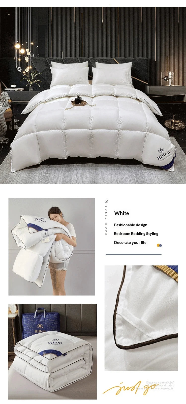 Water-Washed Cotton Quilt – Silk Cotton Fill | All-Season Hotel-Quality Comforter