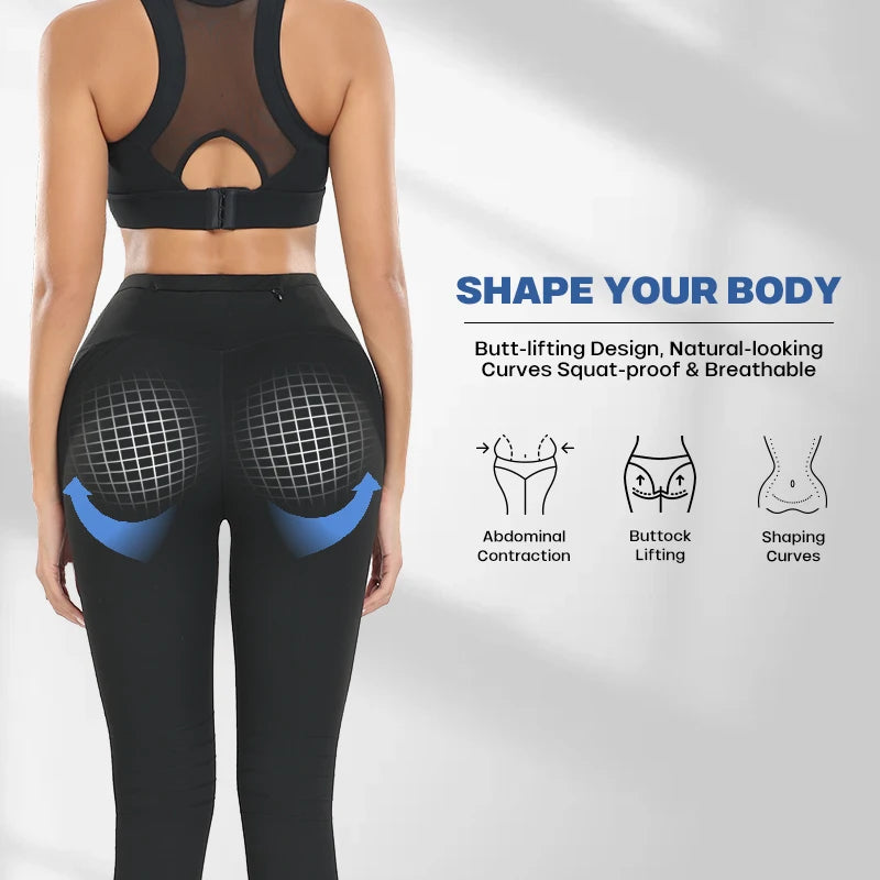 Tummy Control Plus Size Breathable Push up High Waist Tight Leggings Ladies Yoga Pants