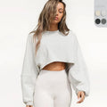 2026 Cute Women's Navel Crewneck Short Sports Base Knitted Long Sleeve Sweater