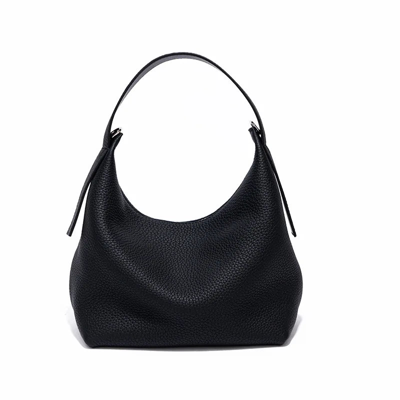 Lichee Pattern Genuine Leather Crossbody Bag – Women's Vintage Messenger