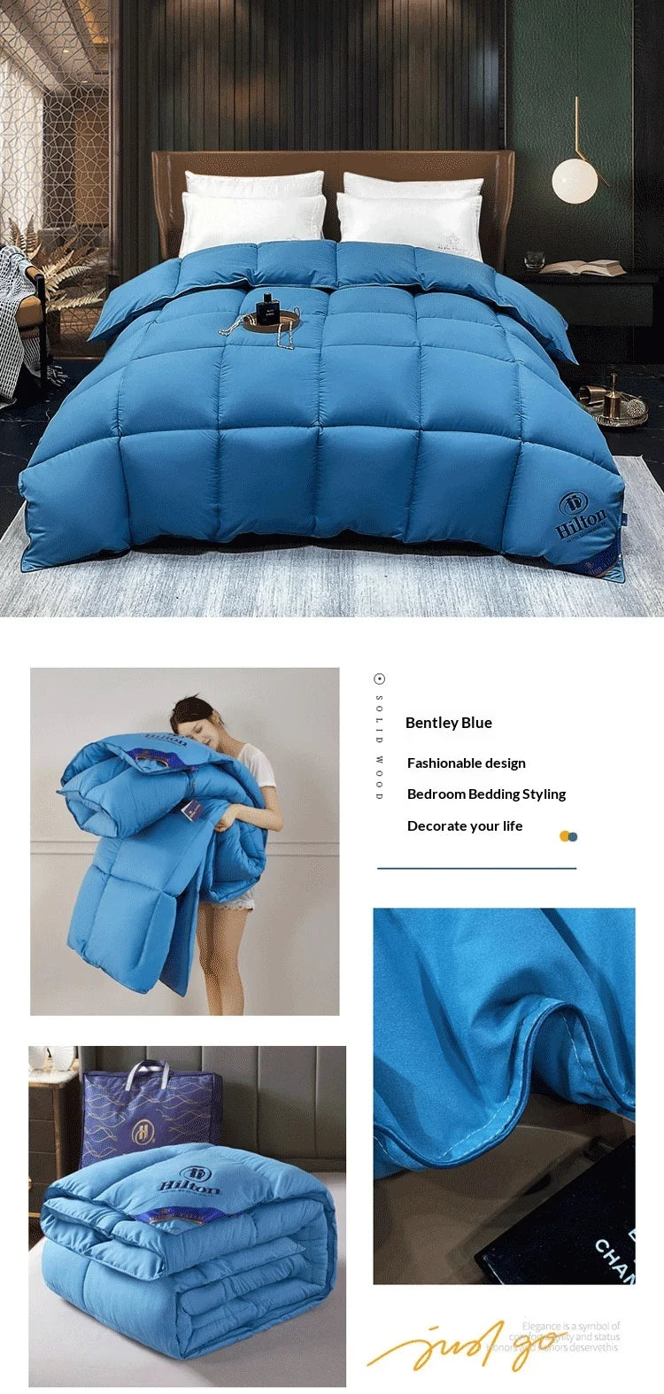 Water-Washed Cotton Quilt – Silk Cotton Fill | All-Season Hotel-Quality Comforter
