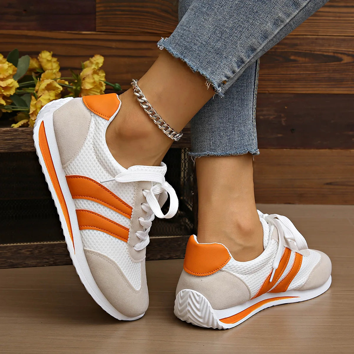 Women's Mesh Casual Walking Shoes – Breathable Non-Slip Fashion Sneakers