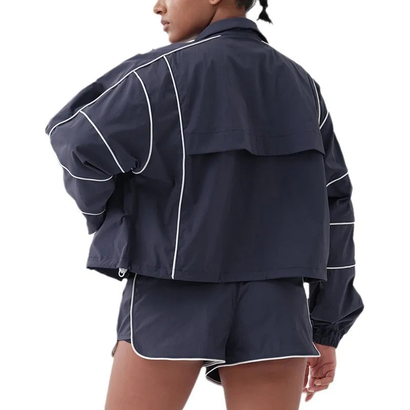 Women's 3-Piece Activewear Set – Zip Jacket, Sports Bra & Shorts | Quick Dry