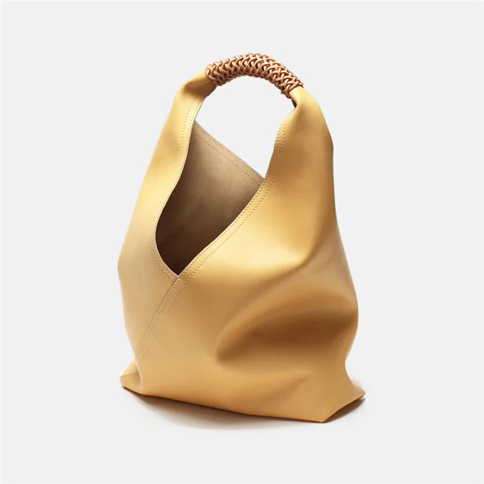 Cowhide Leather Bucket Tote Bag – Women's Everyday Shoulder Bag