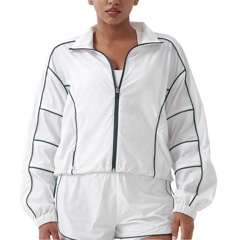 Women's 3-Piece Activewear Set – Zip Jacket, Sports Bra & Shorts | Quick Dry