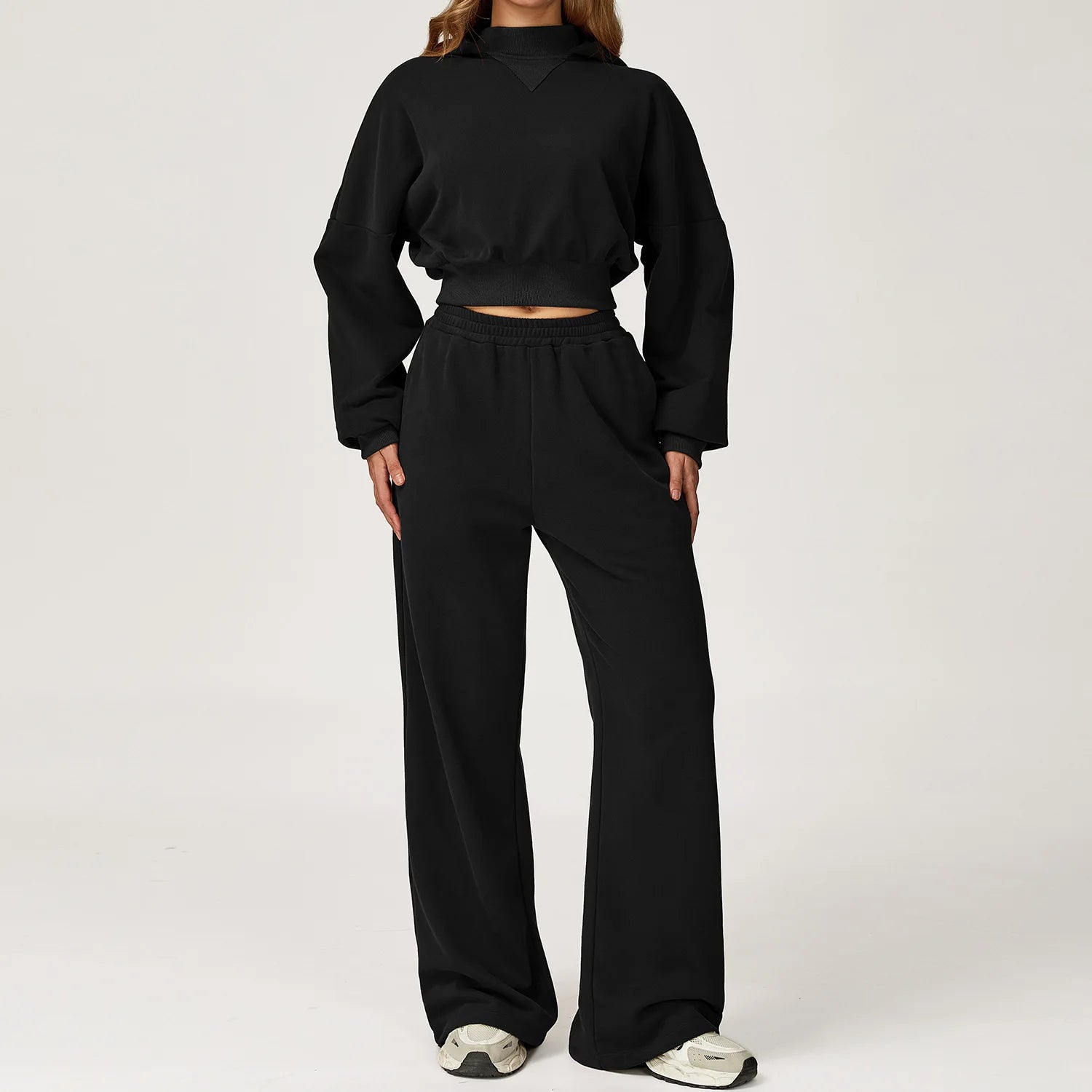 Women's 2-Piece Cropped Hoodie & Jogger Set – Gym to Street Activewear
